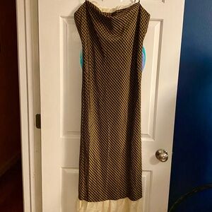 ANTONIO MELANI Backless Brown and Cream Dress